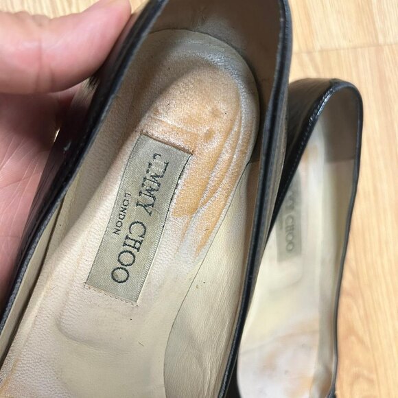 Jimmy Choo Patent Leather Black Kitten Heels US 7 - Picture 2 of 5
